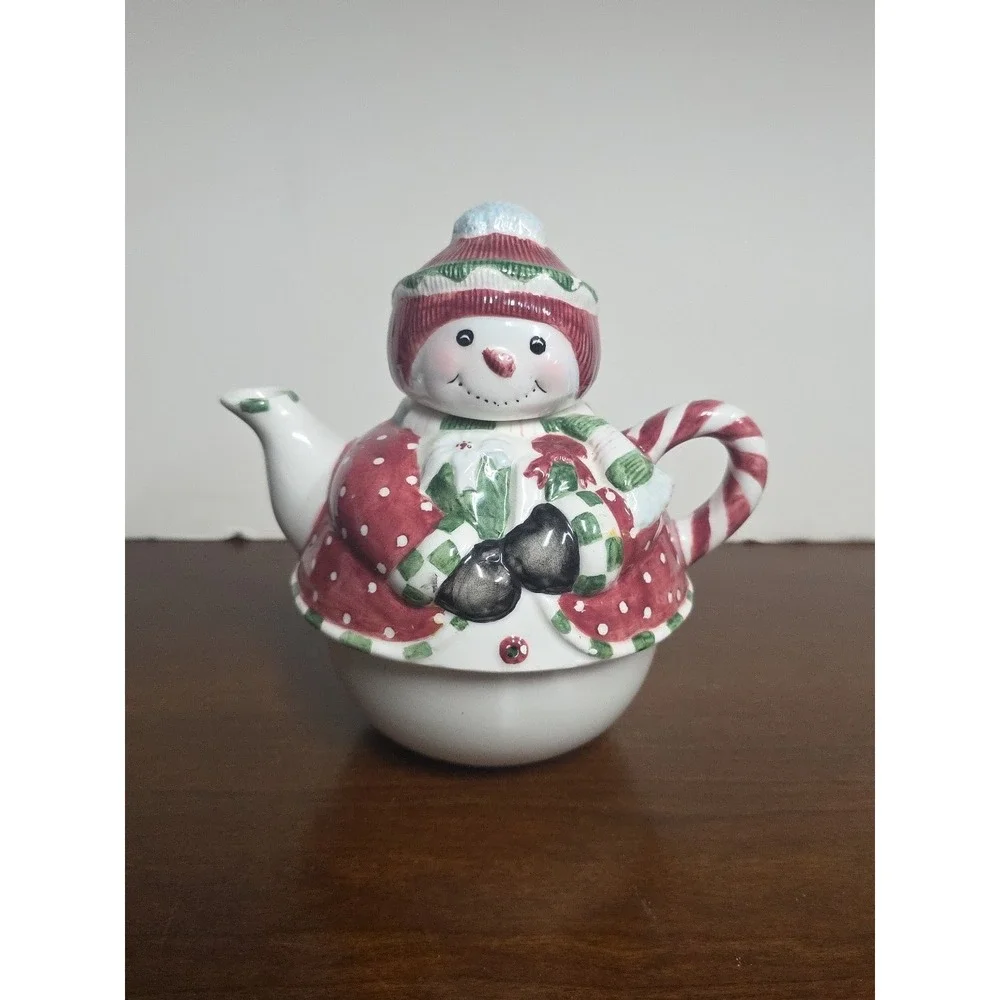 Vintage Burton‎ FIB Christmas Snowman Teapot